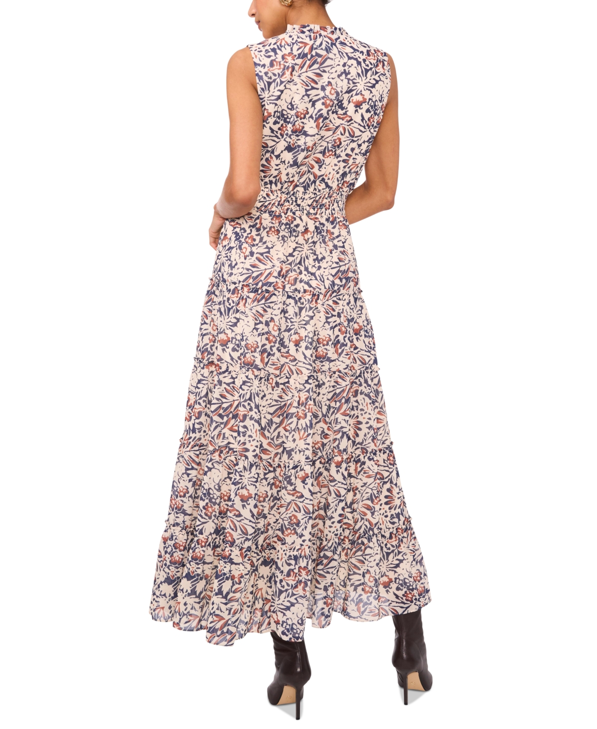1.state Women's Split-Neck Sleeveless Maxi Dress