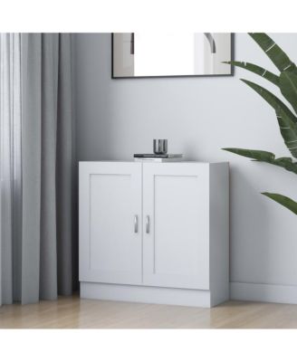 Book Cabinet White 32.5"x12"x31.5" Engineered Wood