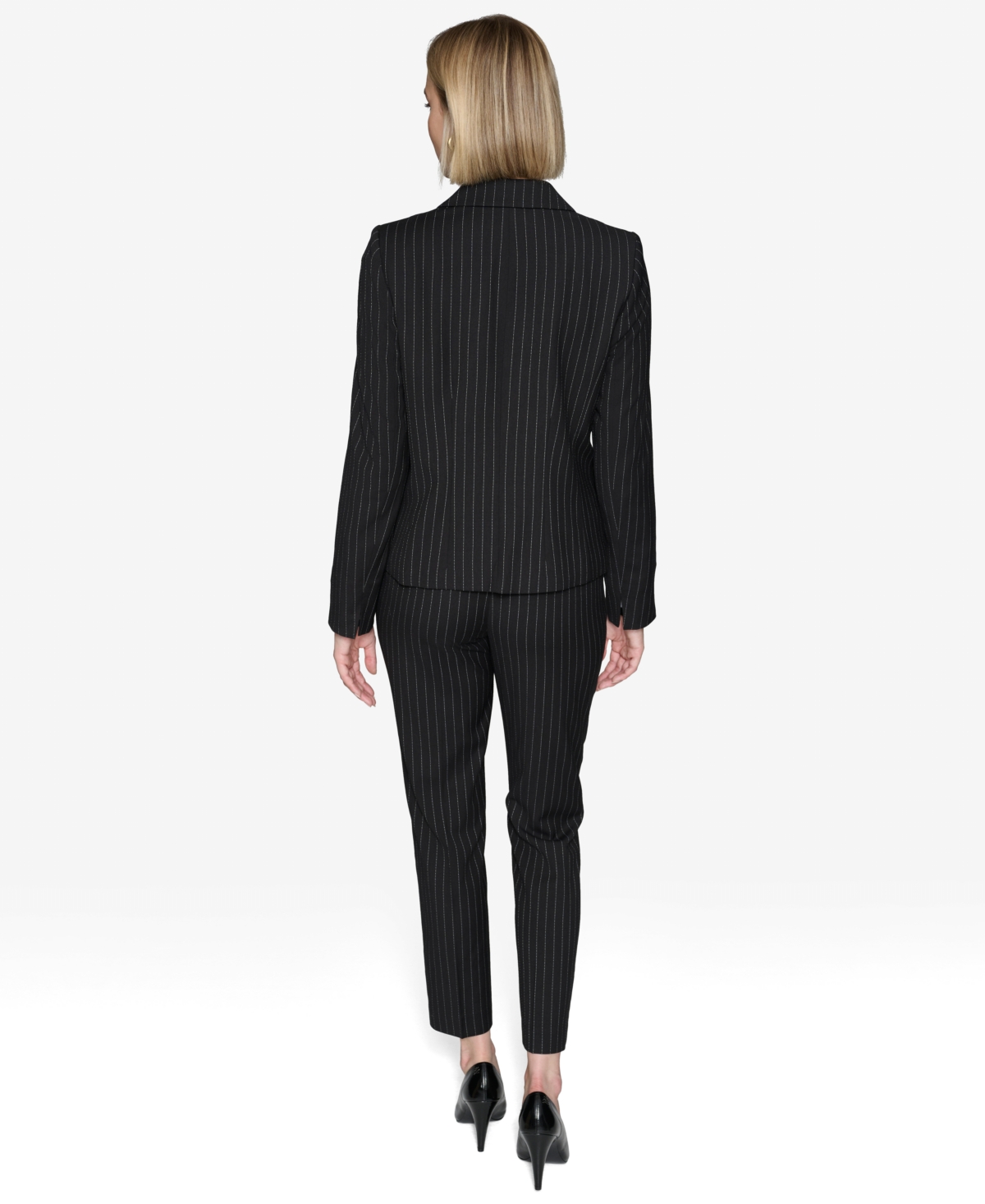 Karl Lagerfeld Paris Women's Pinstriped One-Button Blazer -sft Wt