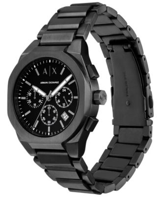 Men's Sync Quartz Chronograph Black Stainless Steel Watch 42MM