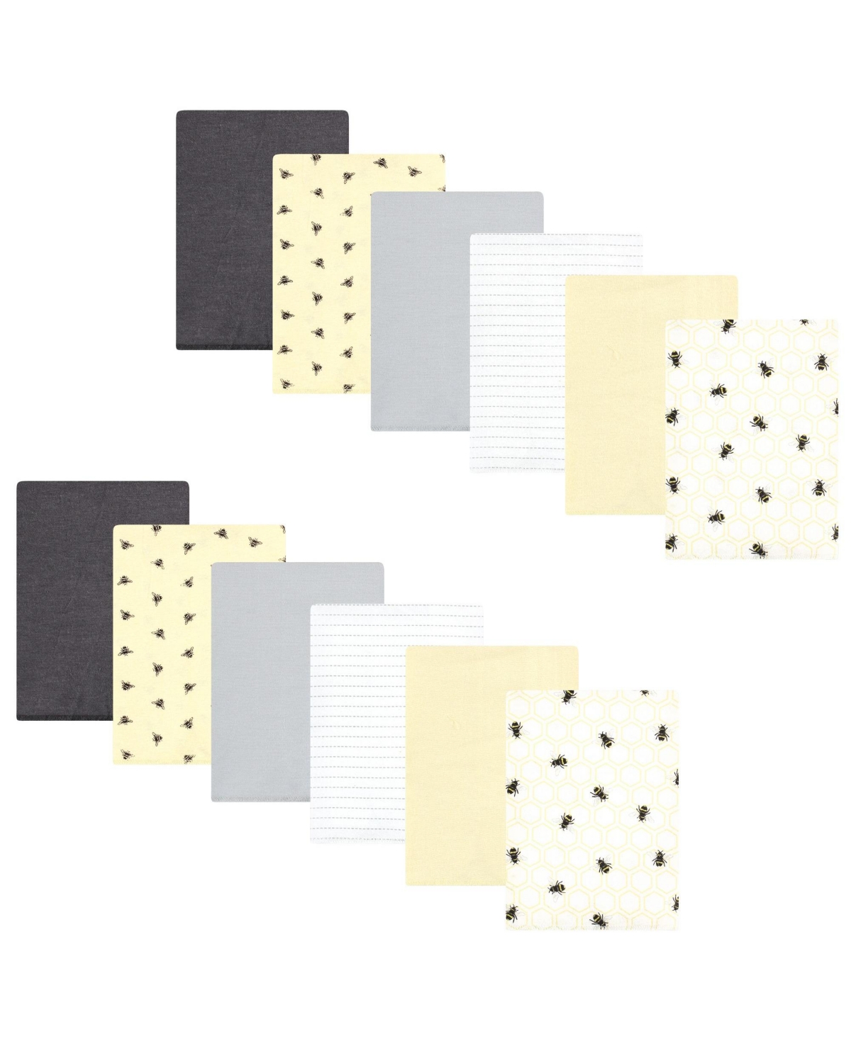 Hudson Baby Cotton Flannel Burp Cloths Bundle, Brown Bear, One