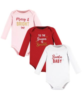 Girls Essential All-Cotton Long-Sleeve Bodysuit Triple Pack