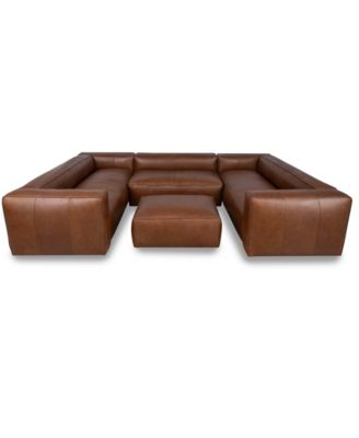 Amalfy 139" Leather 3-piece sectional
