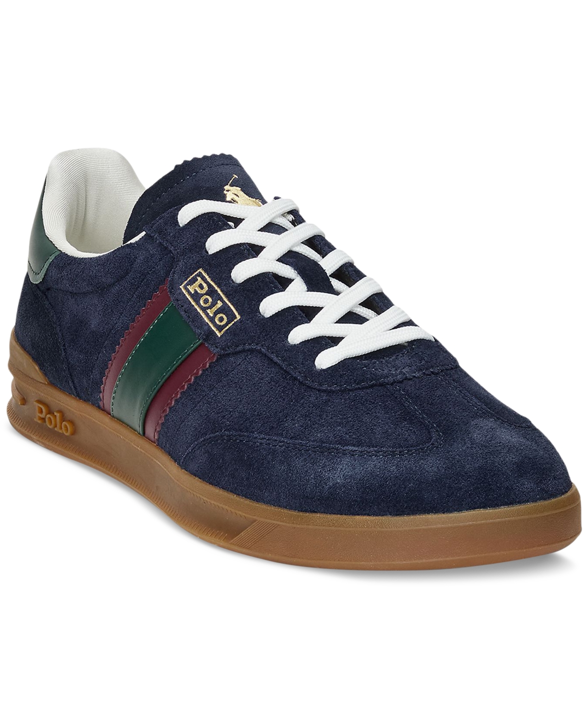 Polo Ralph Lauren Men's Heritage Area Lace-Up Sneakers -WINE/FOREST