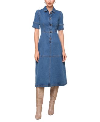 Avec Les Filles Women s Denim Midi Shirtdress Macy s