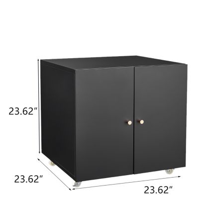 Streamdale 4-Wheel Metal Cabinet with Adjustable Shelves and Universal Wheels