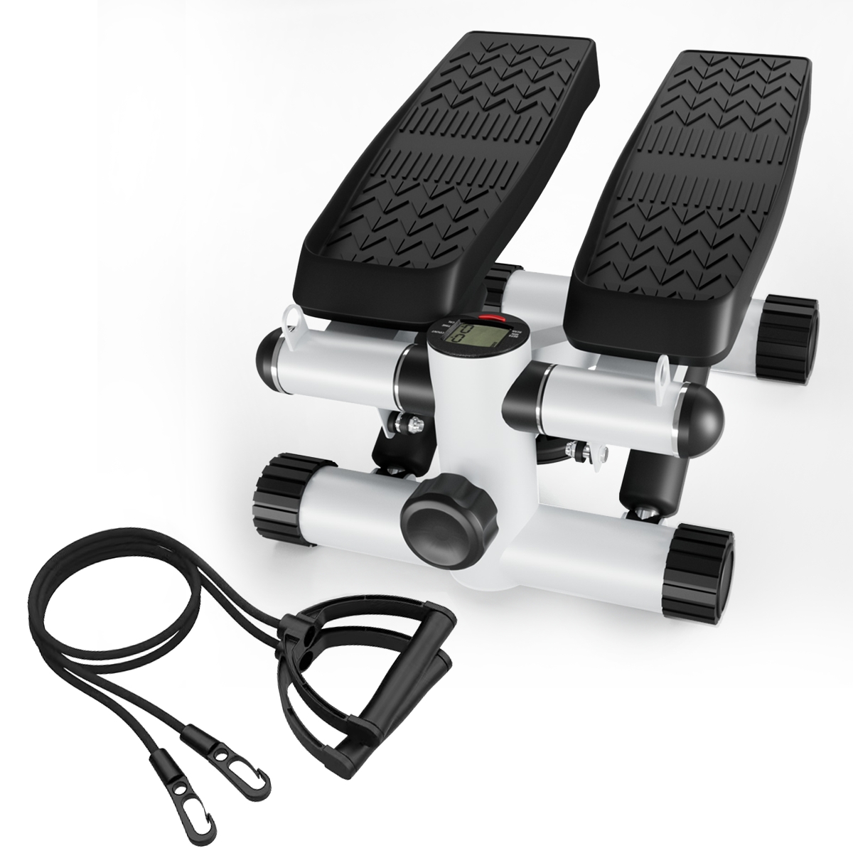 Streamdale Furniture Silent Stair Stepper for Fat Burning and Leg Toning - White+black