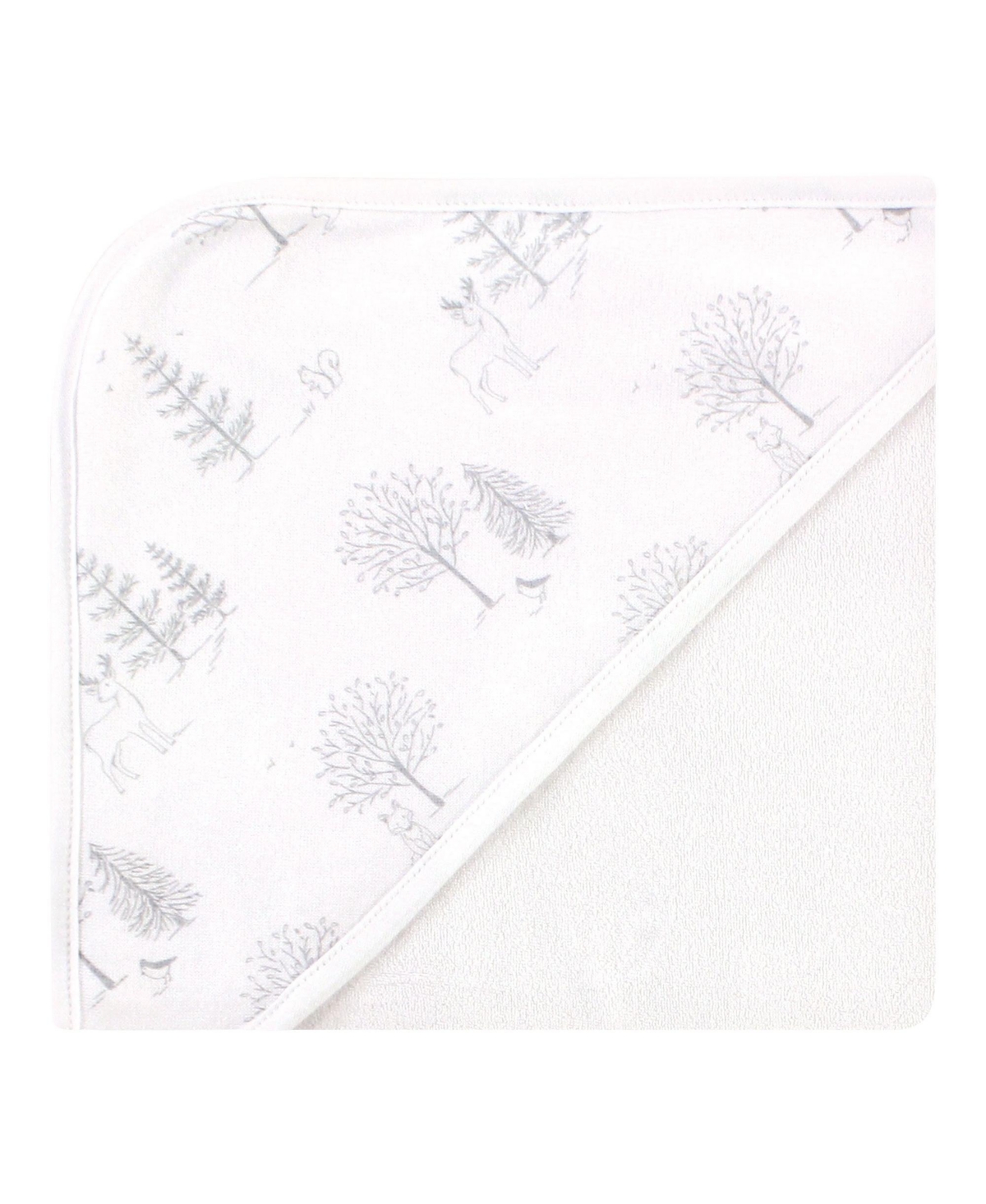 Touched by Nature Baby Unisex Organic Cotton Hooded Towels, One Size - Gray woodland