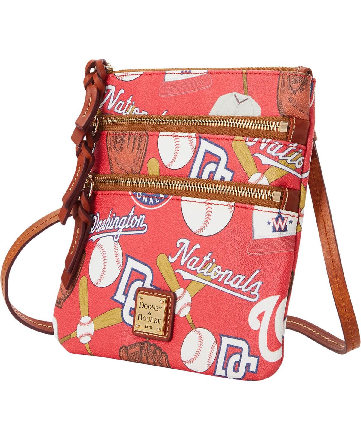 Dooney & Bourke Washington Nationals Game Day Triple Zip Crossbody Purse In Red