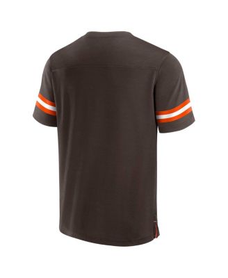 Men's Brown Cleveland Browns Jersey Tackle V-Neck T-Shirt