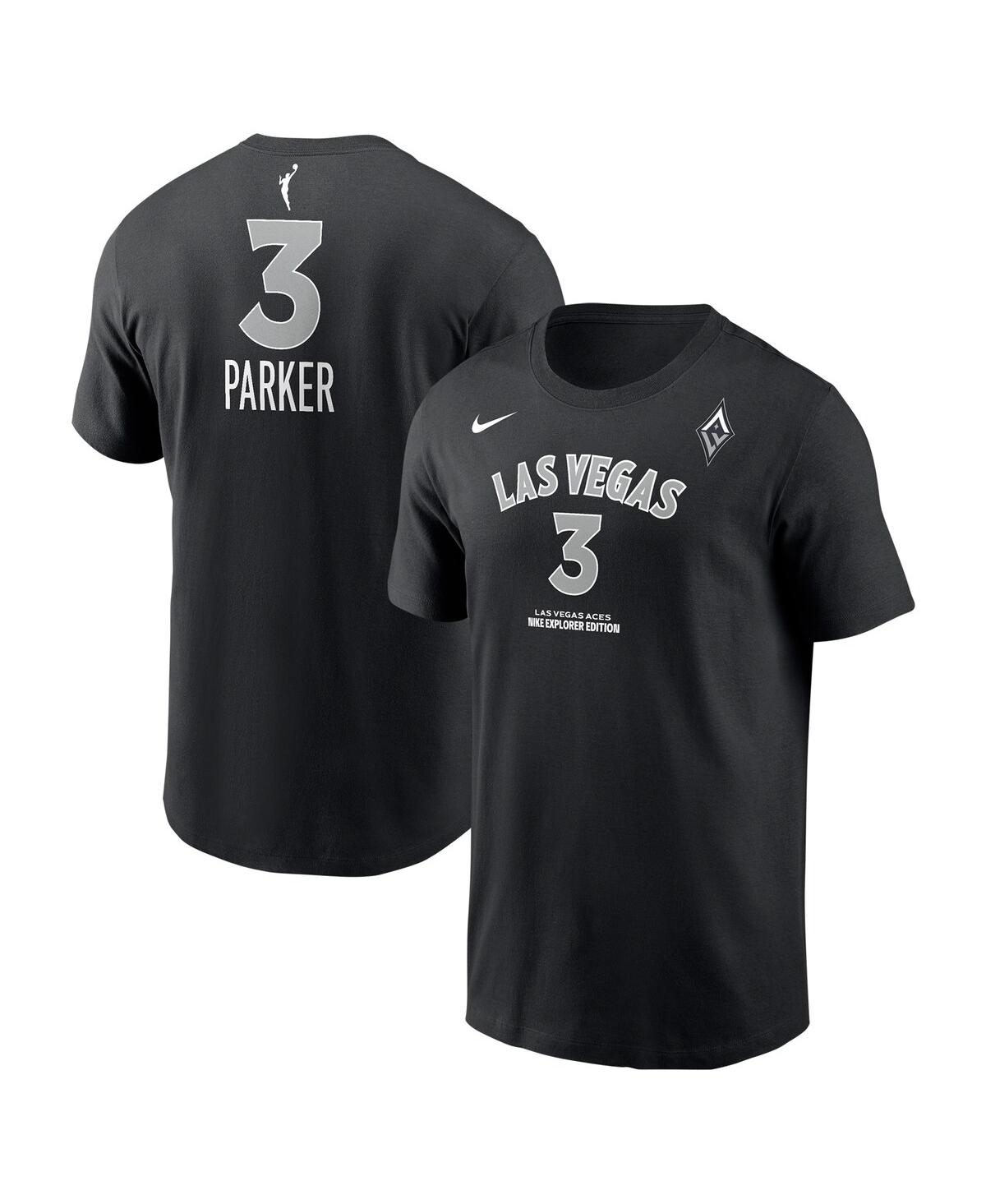 Nike Men's And Women's Candace Parker Black Las Vegas Aces Explorer Edition Name Number T-shirt