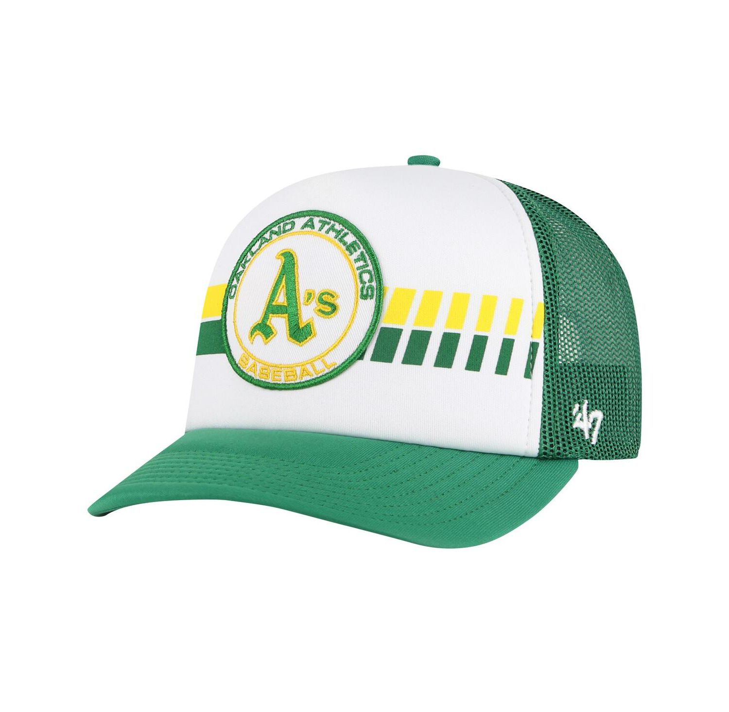 Men's White/Green Oakland Athletics Cooperstown Collection Pack Express Trucker Adjustable Hat