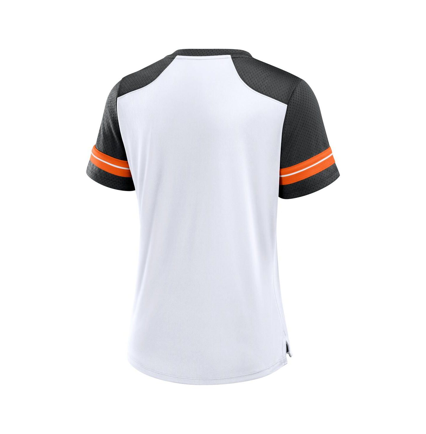 Женская футболка Fanatics White/Black Cincinnati Bengals Foiled Primary Lace-Up — фото 2