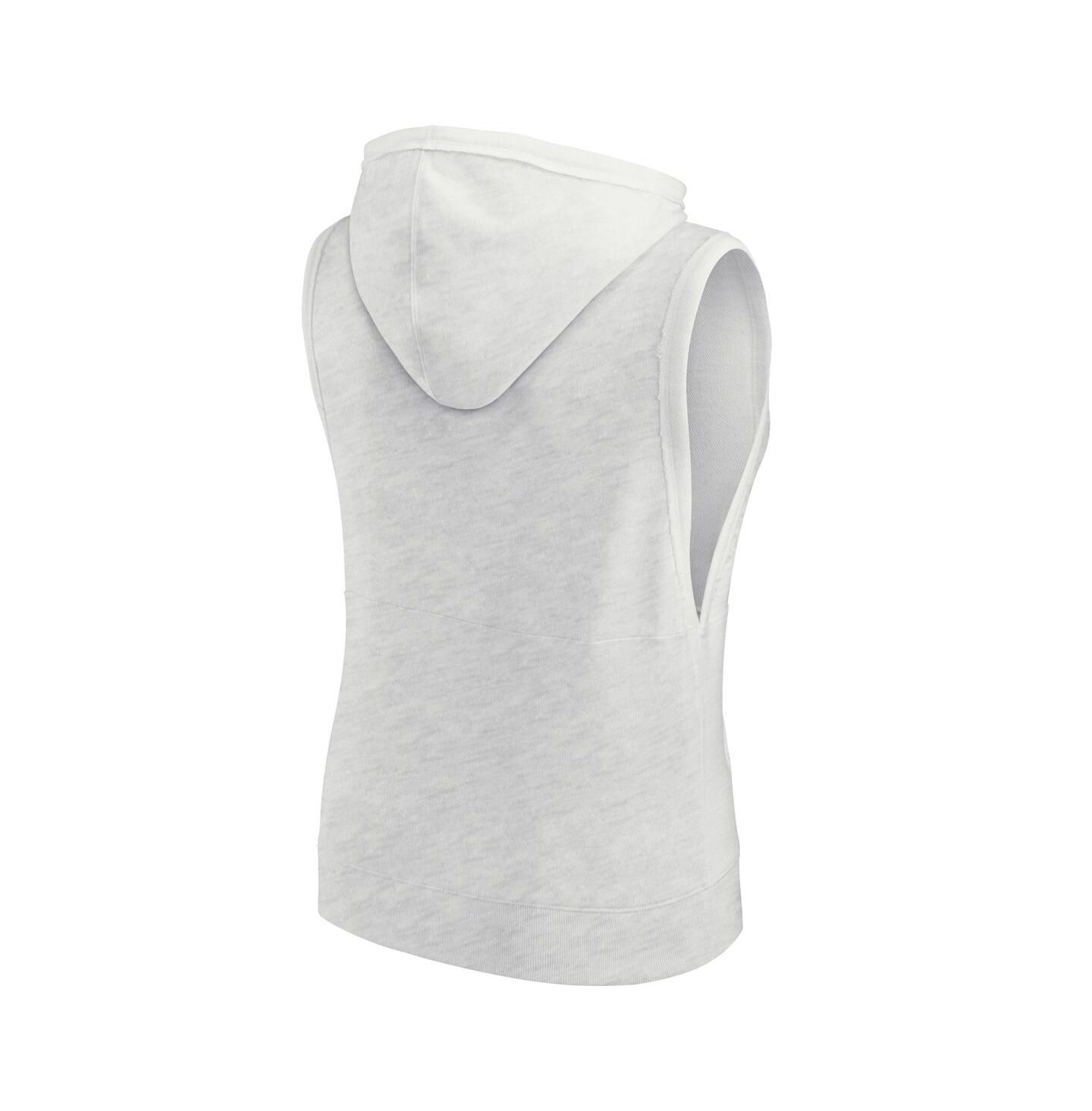 Женское худи Fanatics Ash Los Angeles Dodgers Lounge Script Sleeveless Pullover — фото 2