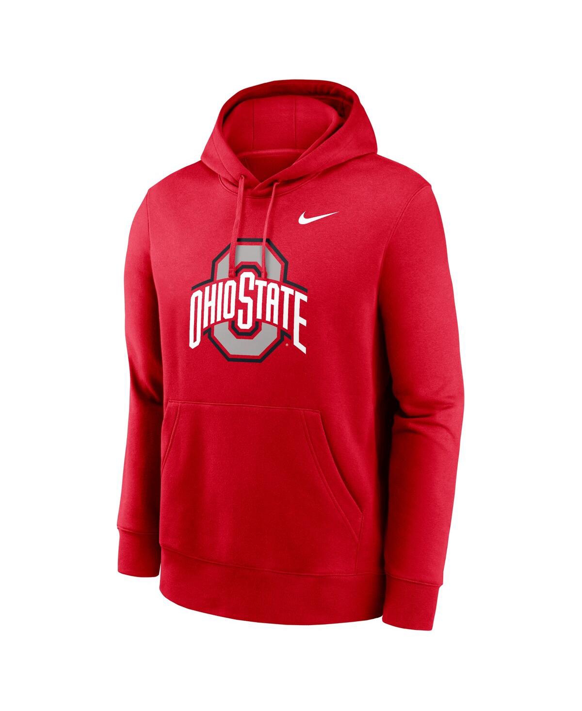 Nike Men'sOhio State Buckeyes Primetime Evergreen Club Fleece Pullover Hoodie - Scarlet