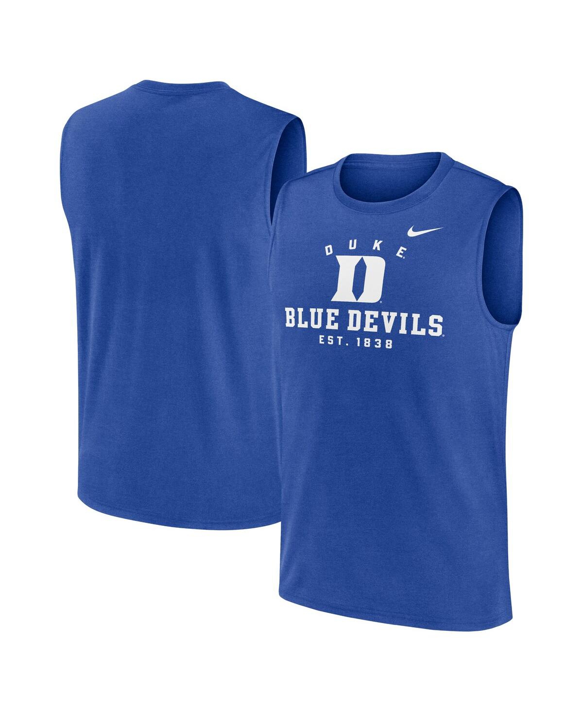 Men's Royal Duke Blue Devils Primetime Legend Lock Up Performance Muscle Tank Top - Royal