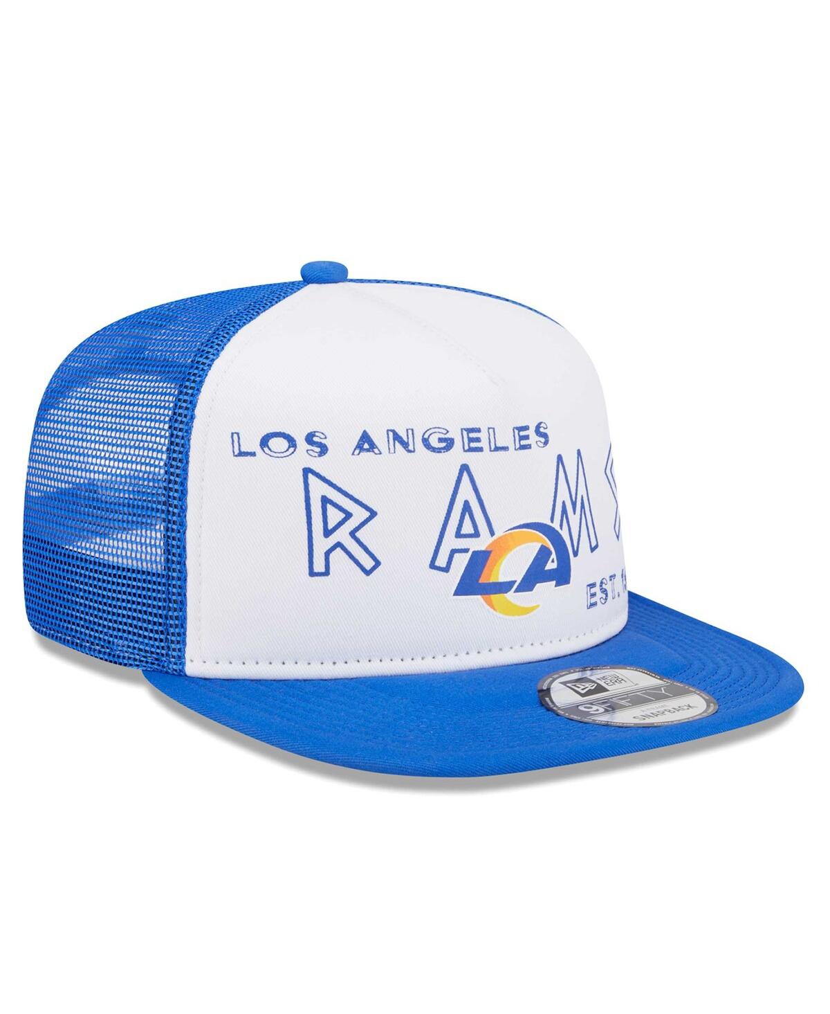New Era Men'sRoyal Los Angeles Rams Banger 9FIFTY Trucker Snapback Hat - White, Royal