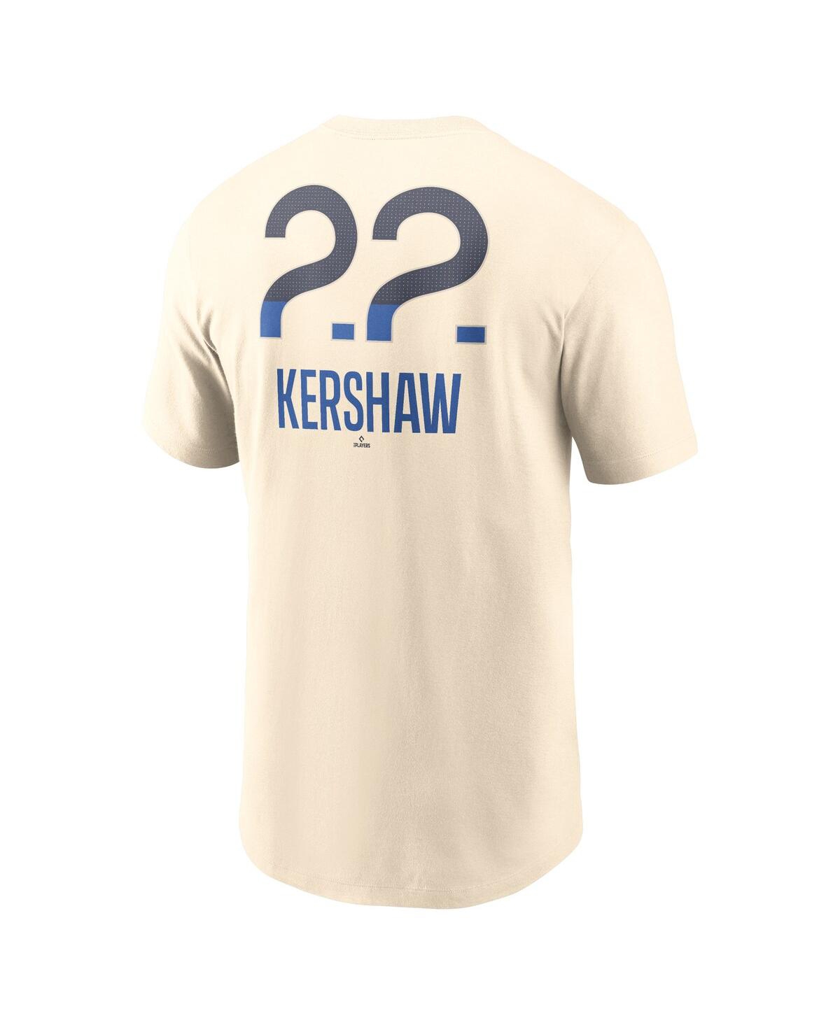 Nike Men's Clayton KershawLos Angeles Dodgers 2024 City Connect Fuse Name Number T-Shirt - Cream