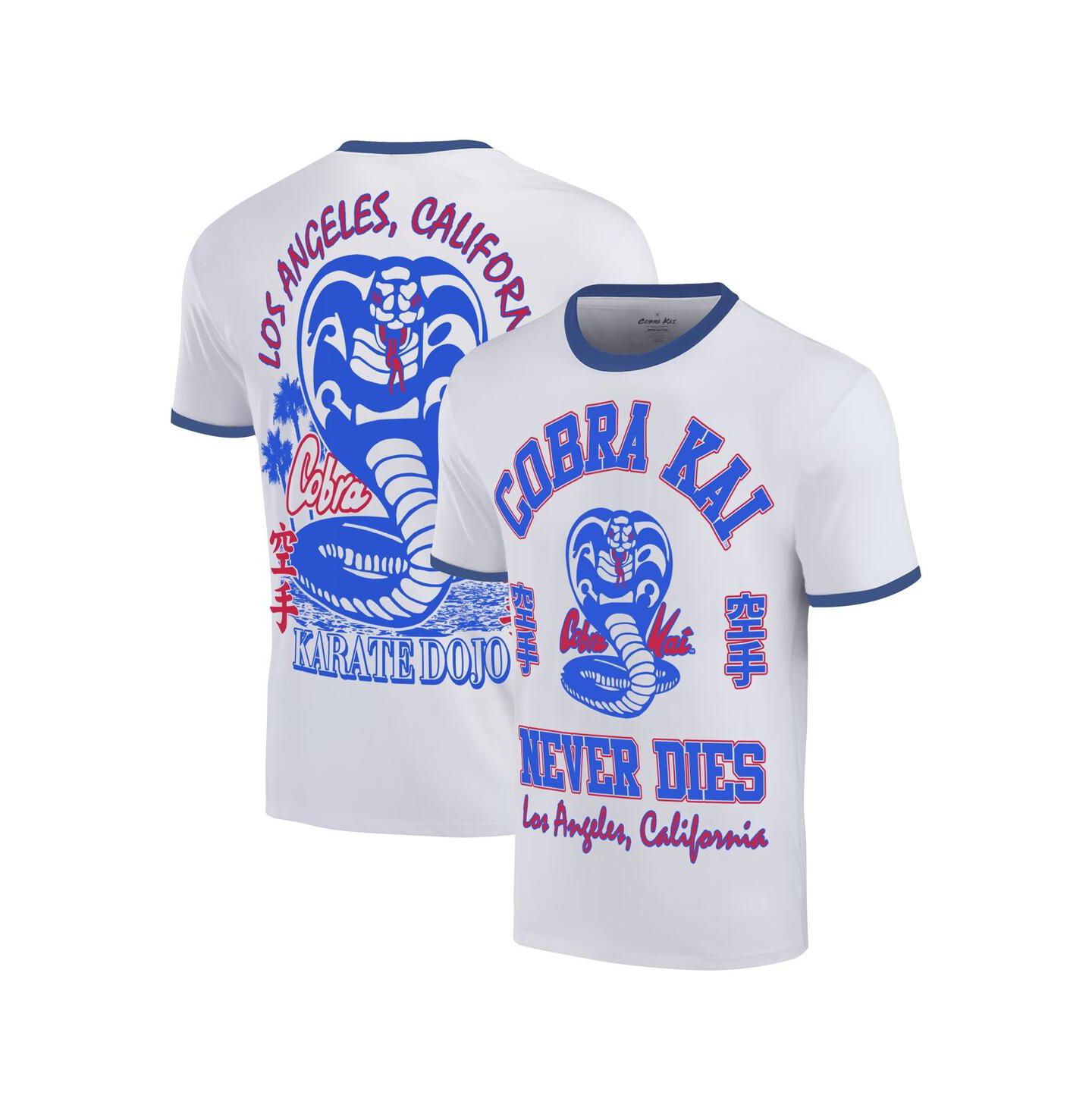 Мужская футболка Ripple Junction White Cobra Kai Los Angeles Baseball Ringer — фото 1