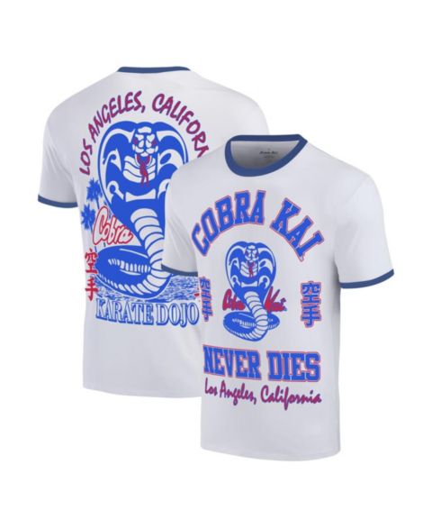Мужская футболка Ripple Junction White Cobra Kai Los Angeles Baseball Ringer
