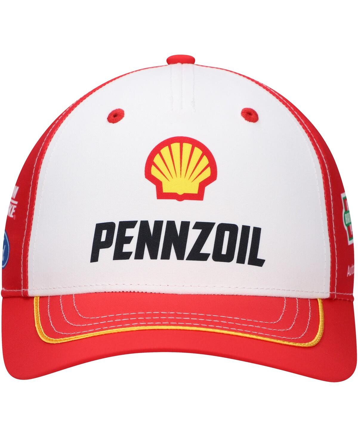 Team Penske Men'sRed Joey Logano Shell Pennzoil Uniform Adjustable Hat - White, Red