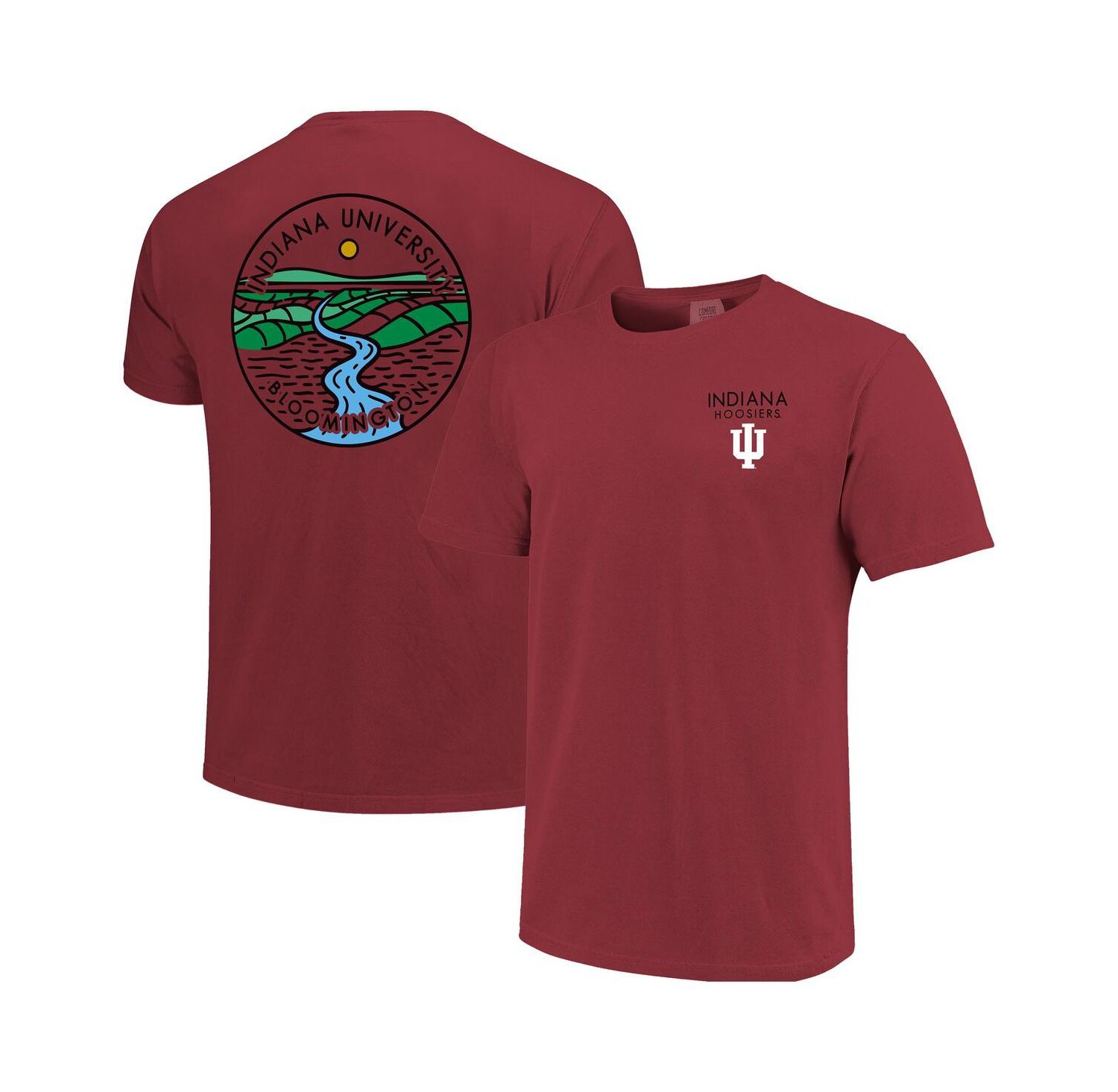 Men's and Women's Crimson Indiana Hoosiers Scenic Comfort Colors T-Shirt