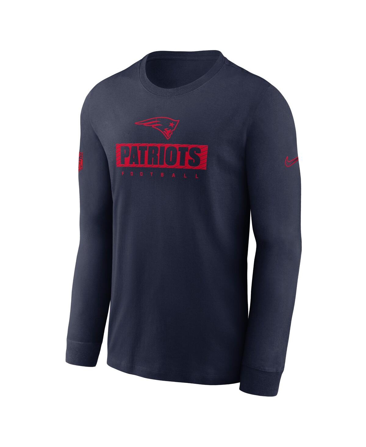Nike New England Patriots Sideline Team Issue  Men's Dri-fit Nfl Long-sleeve T-shirt In Navy