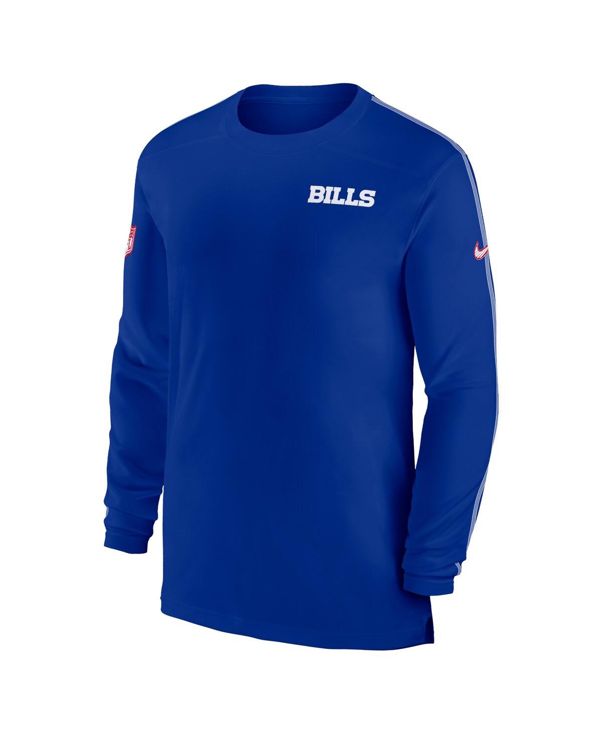 Nike Men's Royal Buffalo Bills Sideline Coach Uv Performance Long Sleeve T-shirt In Royal,white