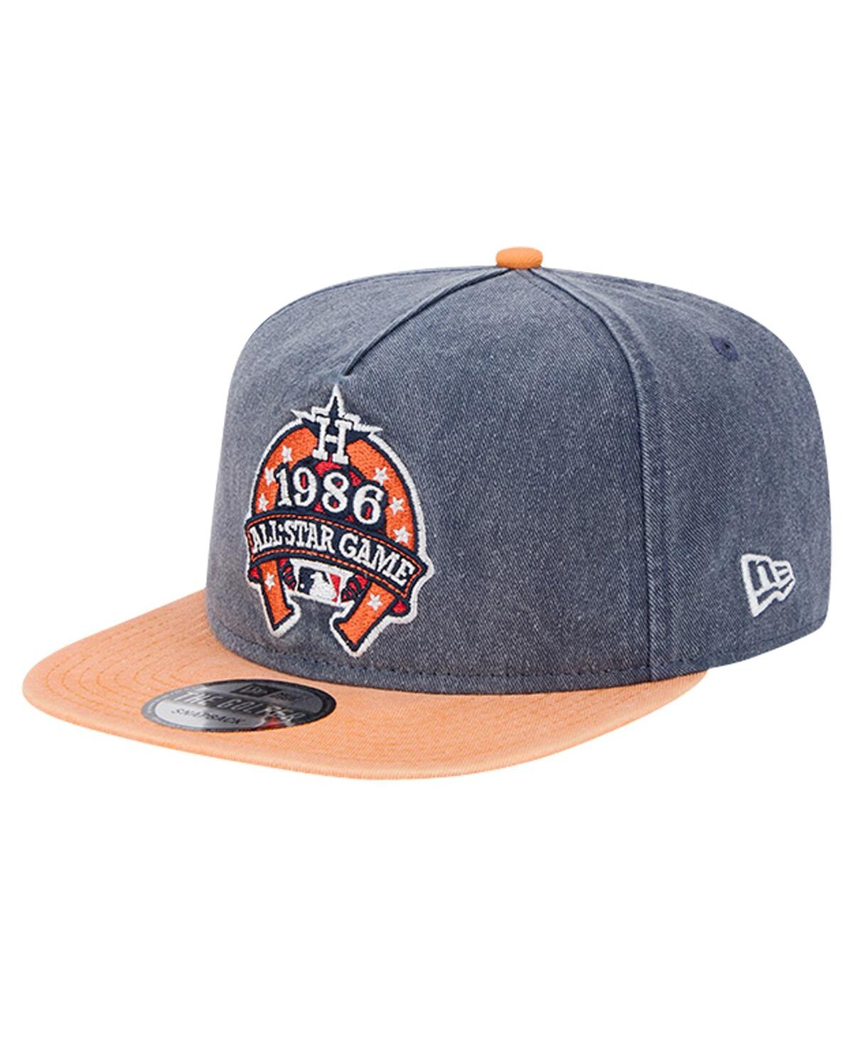 New Era Men's Navy/orange Houston Astros 1986 Mlb All-star Game Pigment Dye Golfer Snapback Hat In Navy,orange