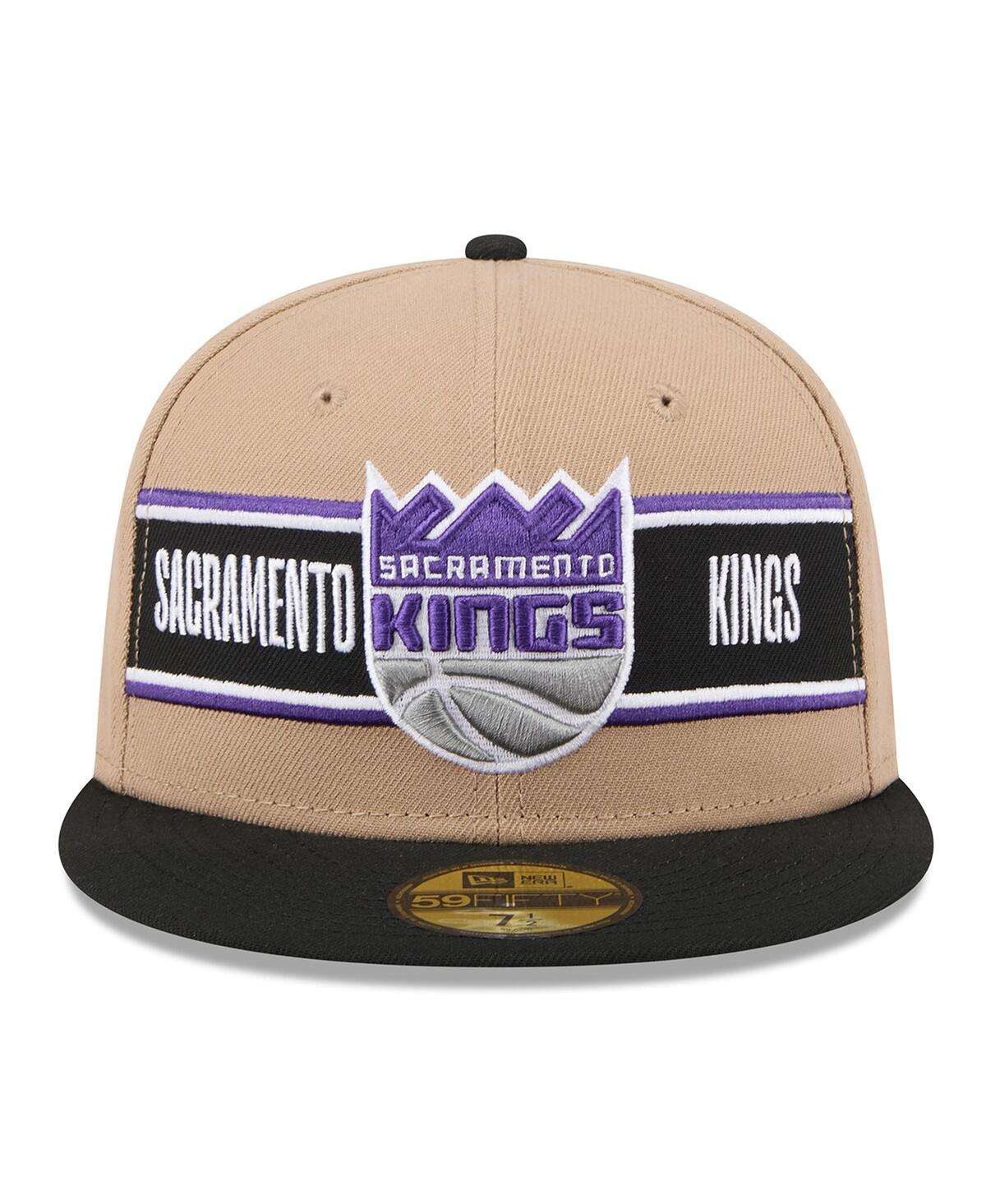 New Era Men'sBlack Sacramento Kings 2024 Nba Draft 59FIFTY Fitted Hat - Tan, Black