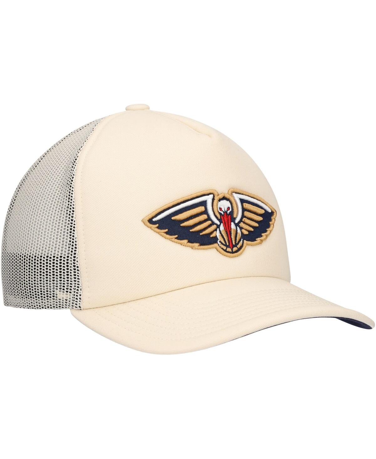 Mitchell & Ness Men's Cream New Orleans Pelicans Trucker Adjustable Hat In Cream