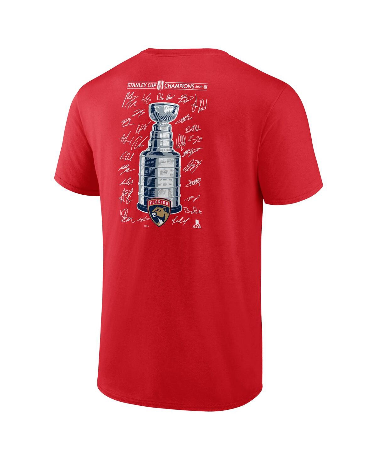 Fanatics Men's Red Florida Panthers 2024 Stanley Cup Champions Big Tall Signature Roster T-shirt In Red