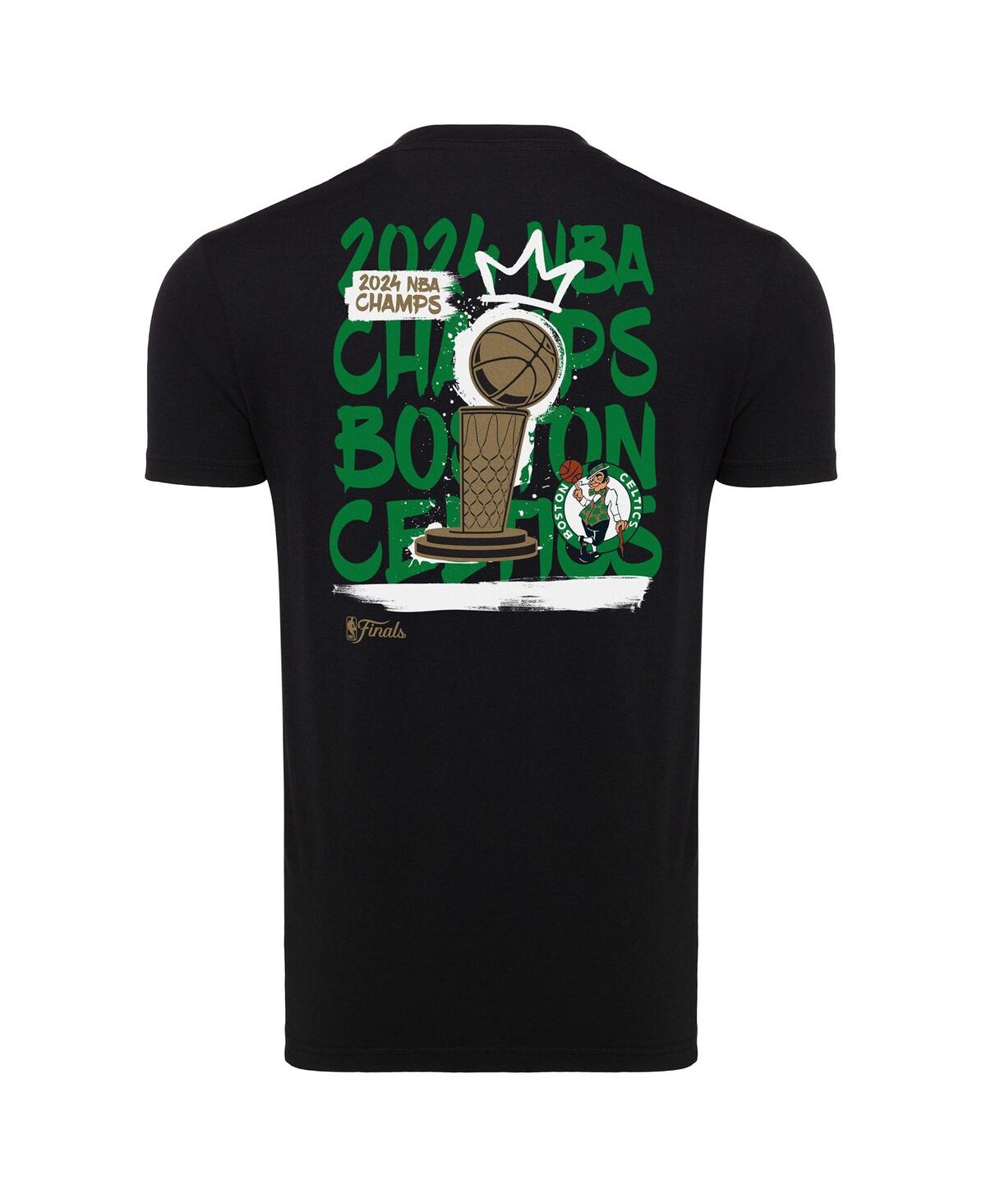 Sportiqe Men'sBoston Celtics 2024 Nba Finals Champions King of the Court Comfy Tri-Blend T-Shirt - Black