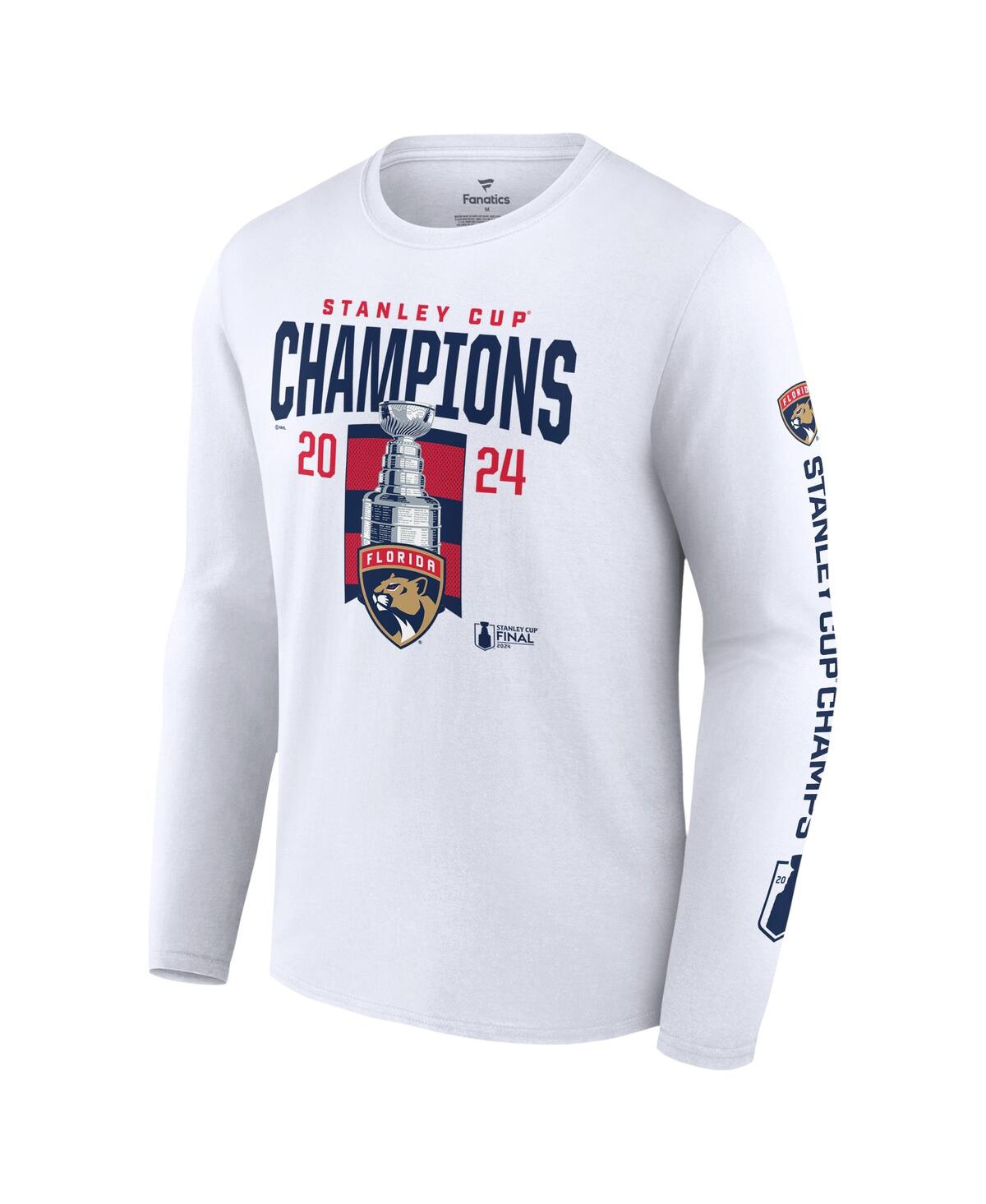 Fanatics Men'sFlorida Panthers 2024 Stanley Cup Champions Long Sleeve T-Shirt - White
