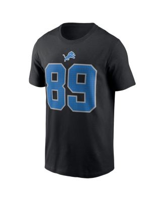 Men's Dan Campbell Black Detroit Lions Retired Player Name Number T-Shirt