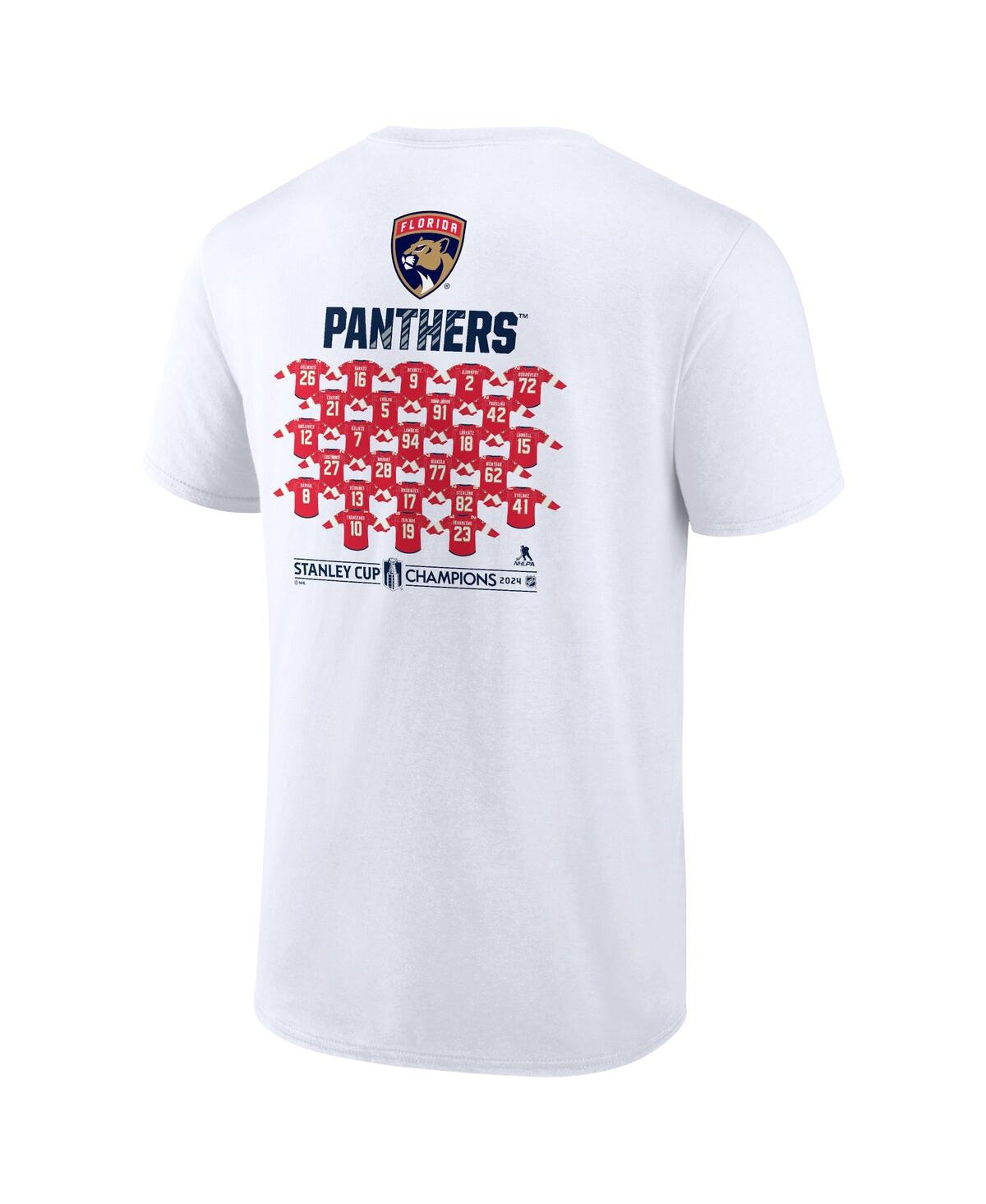 Fanatics Men'sFlorida Panthers 2024 Stanley Cup Champions Jersey Roster T-Shirt - White