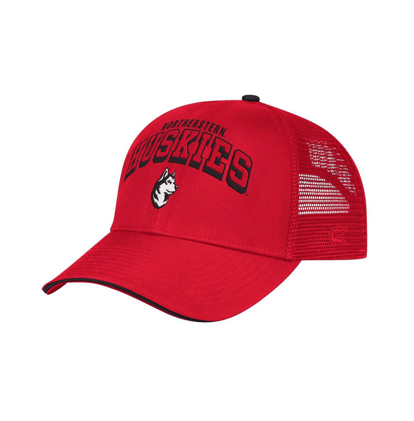Мужская кепка Colosseum Red Northeastern Huskies Wyatt Primary Team Trucker Adjustable Hat — фото 1