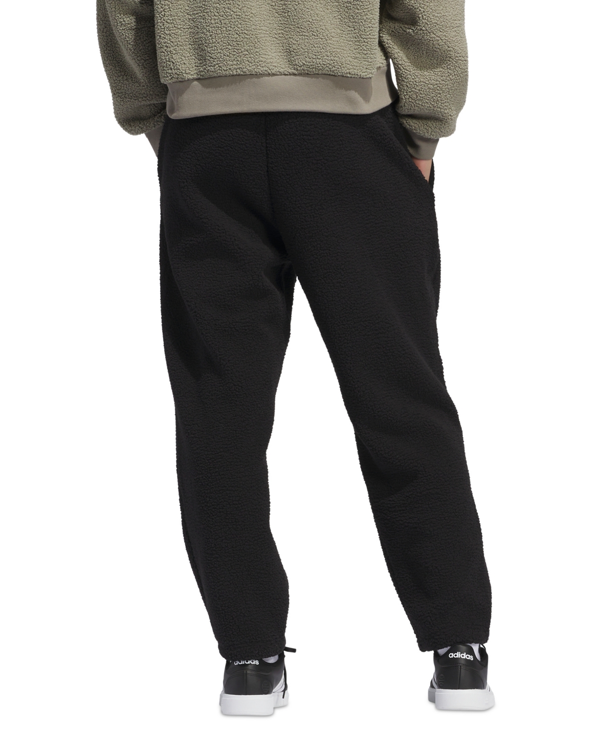 ADIDAS ORIGINALS WOMEN'S COZE SHERPA BARREL-LEG PANTS 