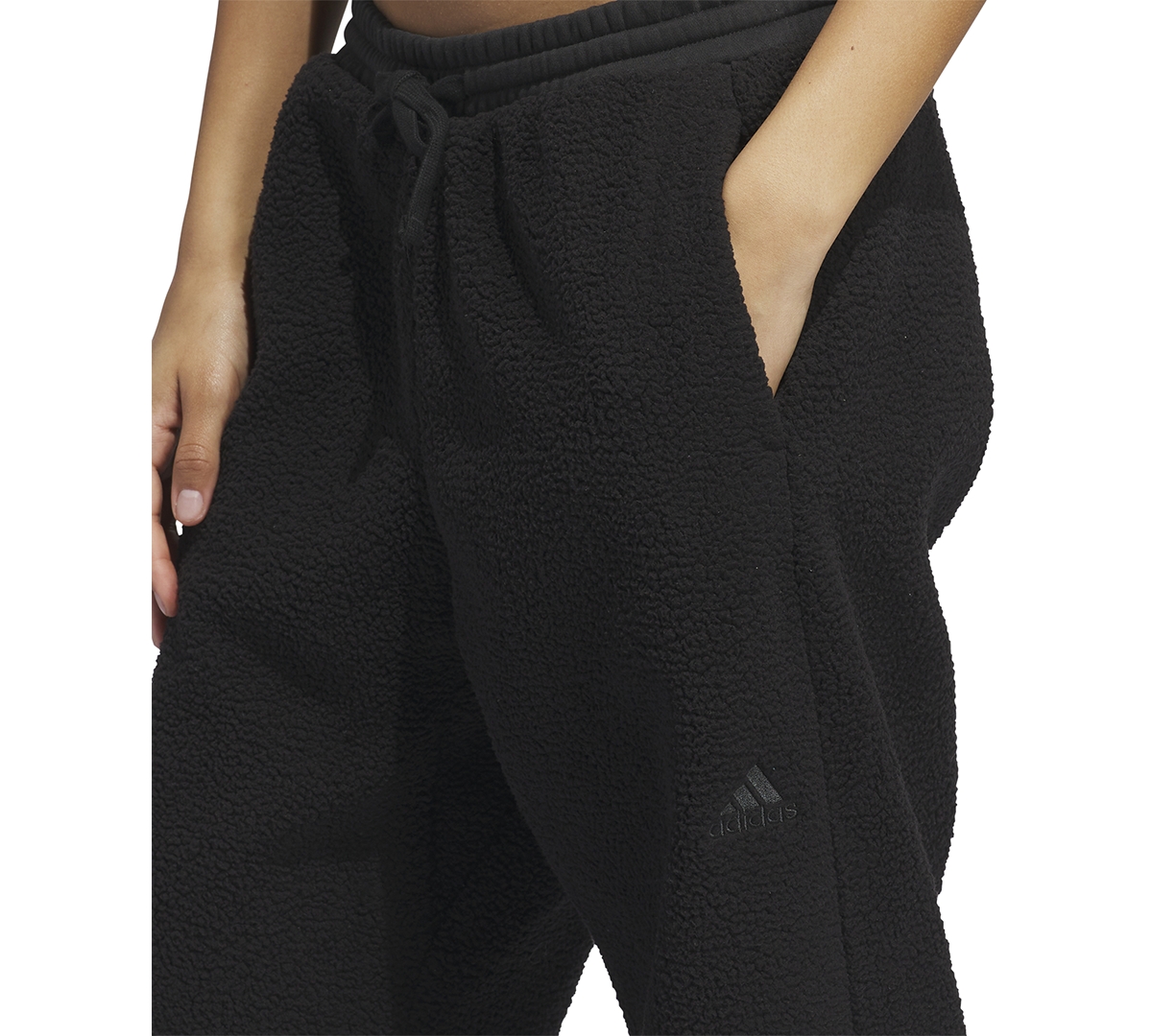 ADIDAS ORIGINALS WOMEN'S COZE SHERPA BARREL-LEG PANTS 