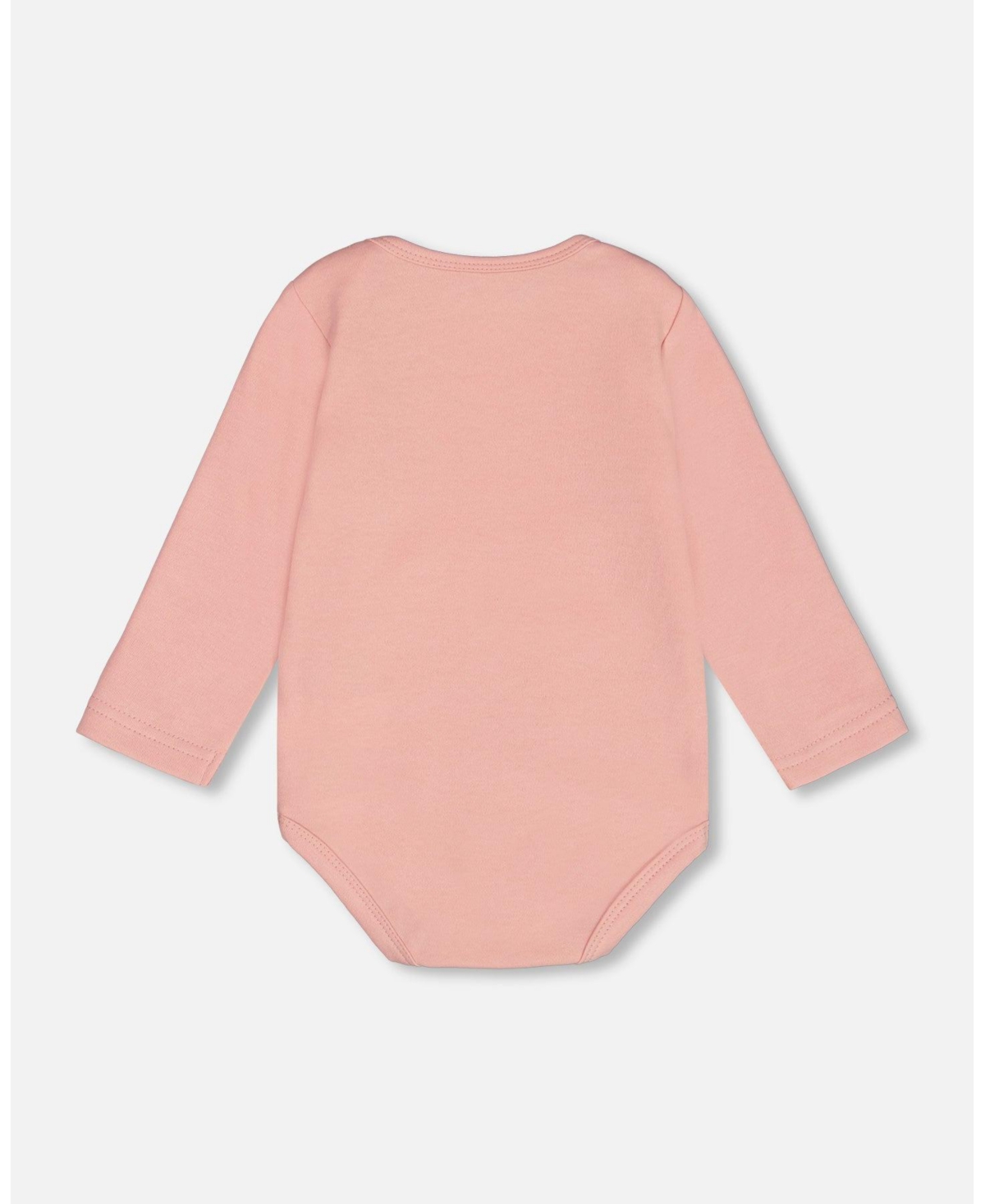 Deux par Deux Baby Girls Organic Cotton Onesie With Print- Light pink