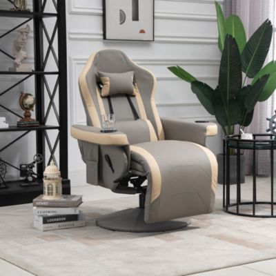 single armchair PU leather manual recliner with footrest and 135 degree reclining lounge chair
