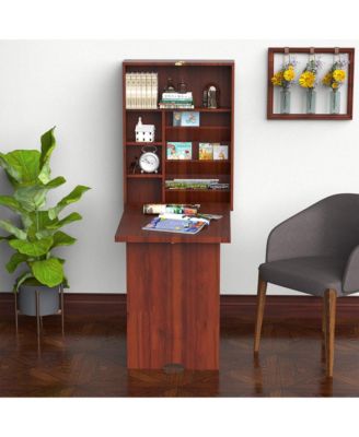 Wall Mount Writing Table Convertible Folding Computer Desk Storage Home Office