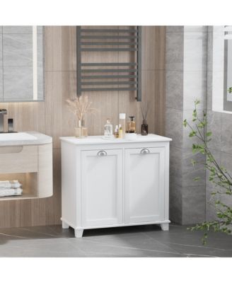 Tilt-Out Laundry Sorter Bathroom Cabinet