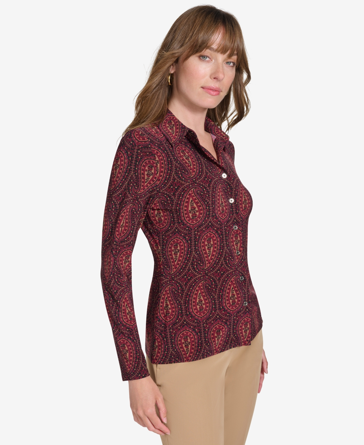 Tommy Hilfiger Women's Paisley-Print Knit Shirt