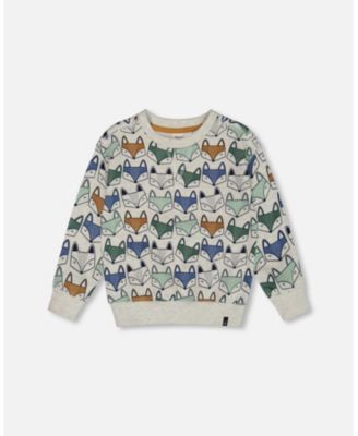 Deux Par Deux Fleece Sweatshirt - Printed Fox Deux Par Deux Fleece Sweatshirt - Printed Fox