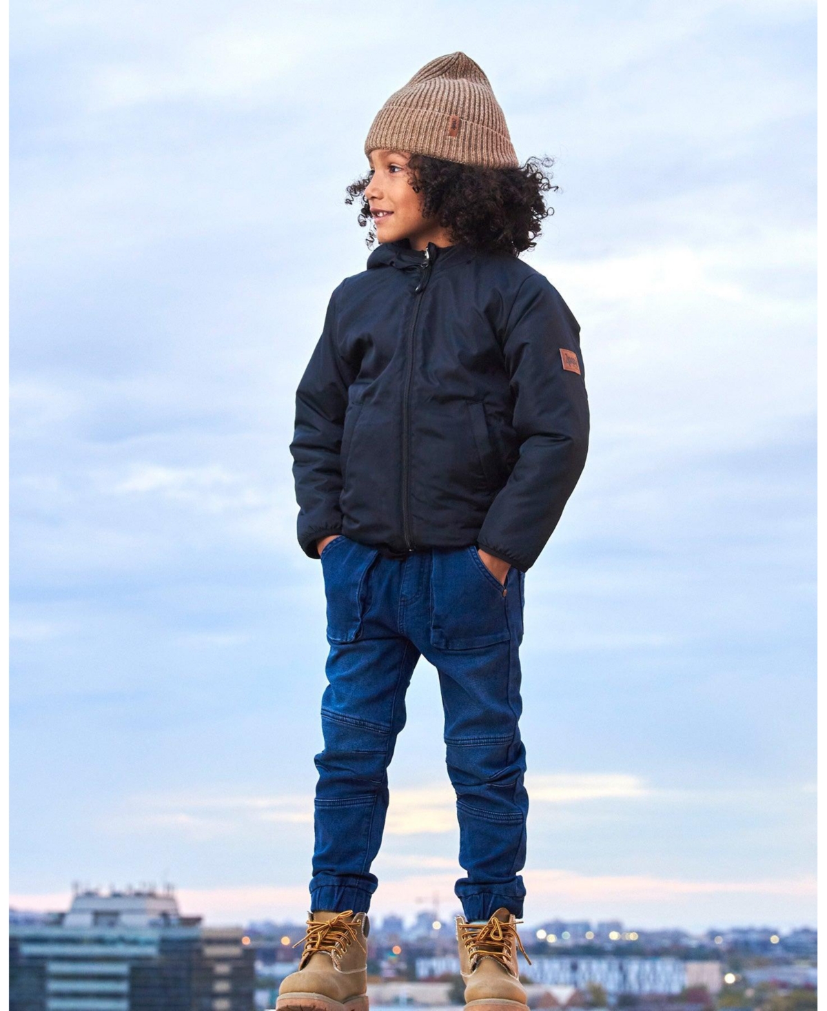 Deux par Deux Big Boys Reversible Sherpa Jacket- Black