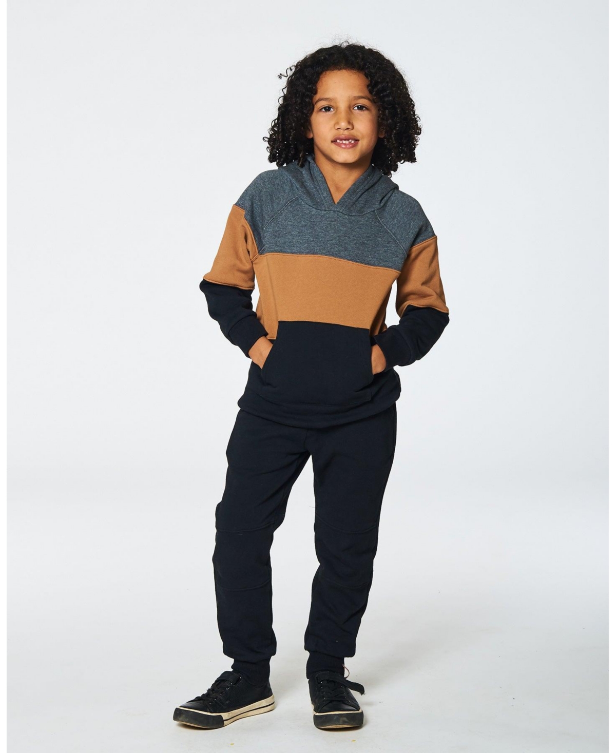 Deux par Deux Big Boys Fleece Sweatpants With Pockets- Black