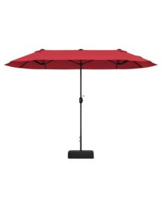 Double Sided Patio Table Umbrella with Crank Handle for Outdoor Shade