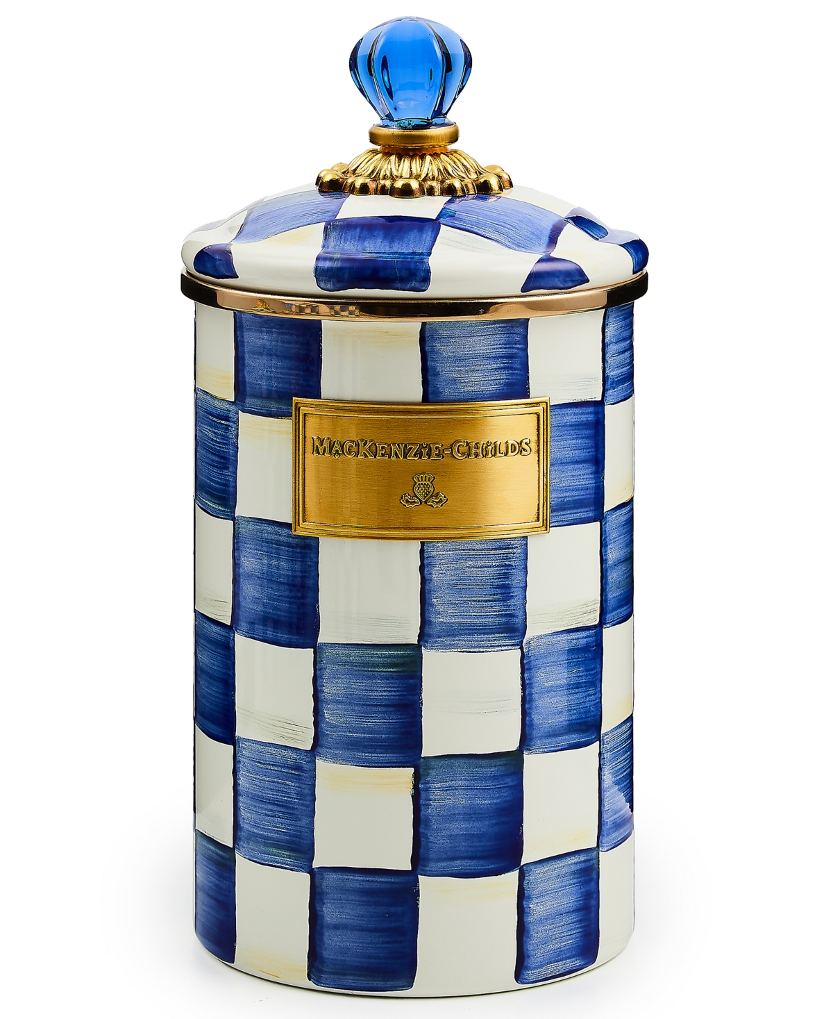 Mackenzie-childs Royal Check Large Enameled Canister In No Color