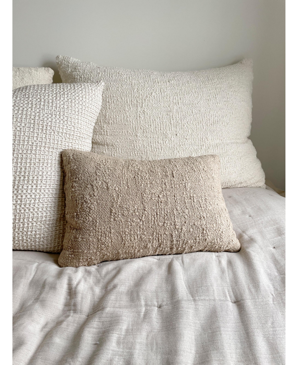Anaya Home Cozy CottonBoucle Lumbar Pillow - Beige